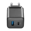 Зарядний пристрій Cellularline Multipower Micro GaN USB-C & USB-A Power Delivery 30W Black (ACHUSBGAN2PD30WK)