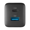 Зарядний пристрій Cellularline Multipower Micro GaN USB-C & USB-A Power Delivery 30W Black (ACHUSBGAN2PD30WK)