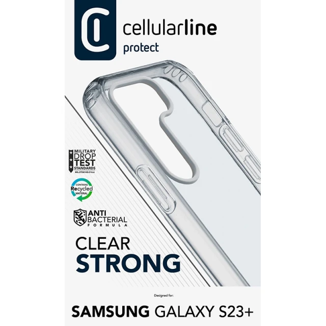 Чохол Cellularline Clear Strong для Samsung Galaxy S23 Plus Clear (CLEARDUOGALS23PLT)