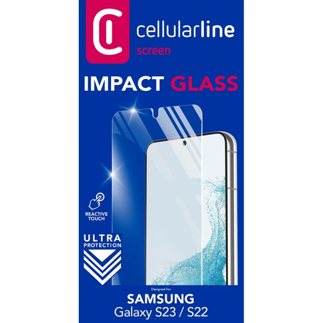 Захисне скло Cellularline Impact Glass для Samsung Galaxy S23 / S22 (TEMPGLASSGALS23)