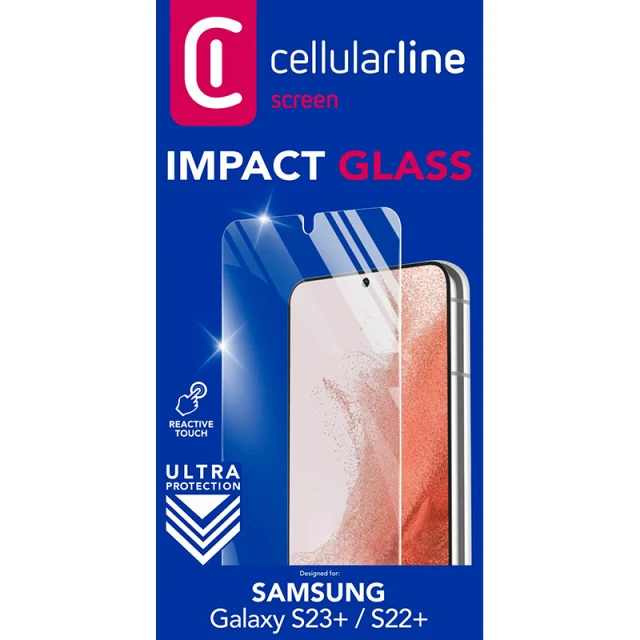 Захисне скло Cellularline Impact Glass для Samsung Galaxy S23 Plus / S22 Plus (TEMPGLASSGALS23PL)