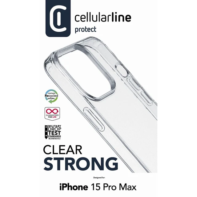 Чохол Cellularline Clear Strong для iPhone 15 Pro Max Clear (CLEARDUOIPH15PRMT)