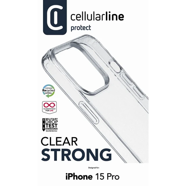 Чехол Cellularline Clear Strong для iPhone 15 Pro Transparent (CLEARDUOIPH15PROT)