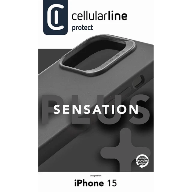 Чехол Cellularline Sensation Plus для iPhone 15 Black (SENSPLUSIPH15K)