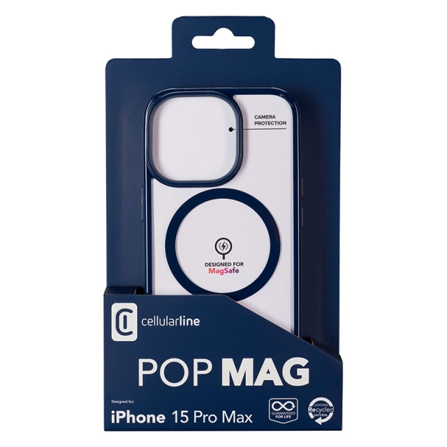 Чехол Cellularline Pop Mag для iPhone 15 Pro Max Navy (POPMAGIPH15PRMB)