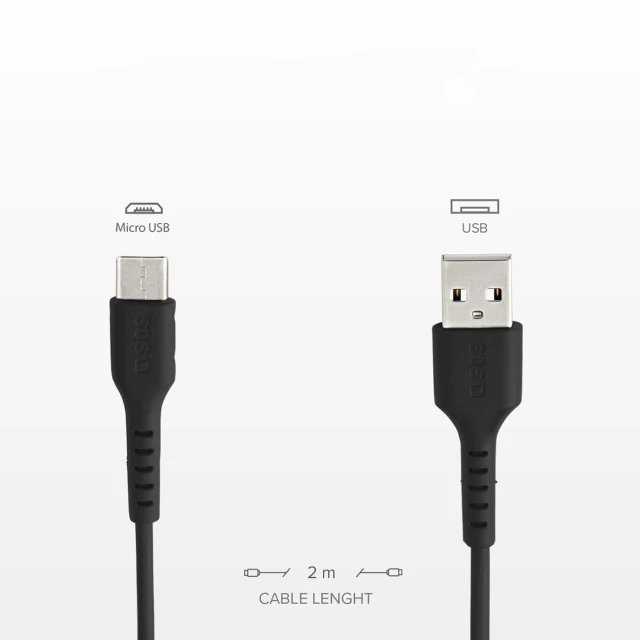 Кабель SBS USB-A - Micro-USB 2 м Black (8018417233425)