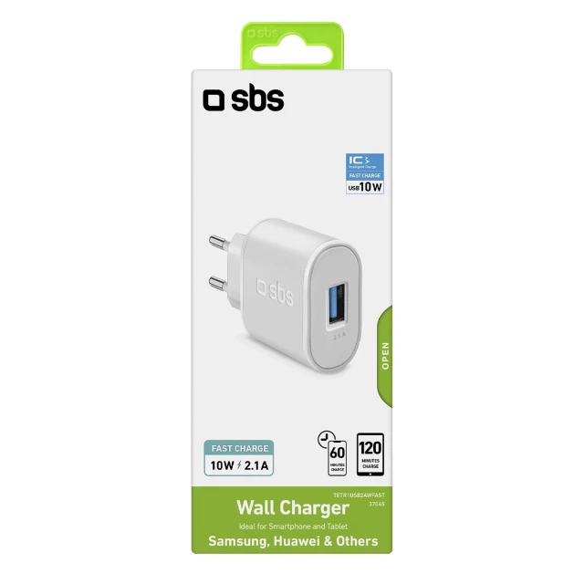 Зарядное устройство SBS 10W USB-A White (8018417237065)