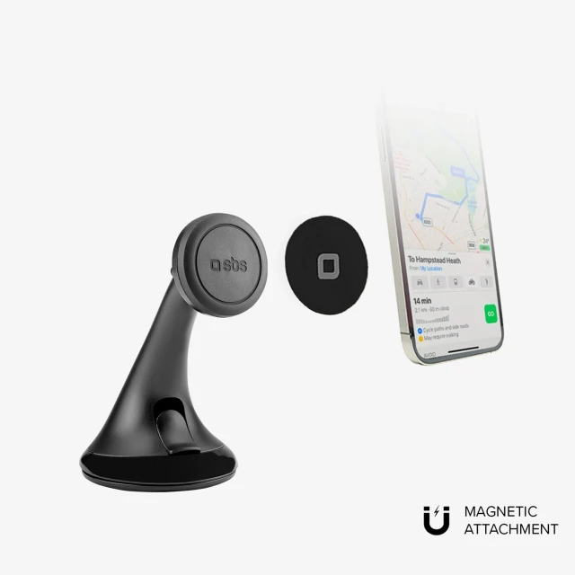 Автотримач SBS на дошку / скло Black with MagSafe (8018417248535)