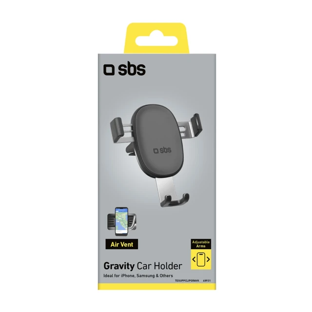 Автотримач SBS на дефлектор гравітаційний Black (8018417248931)