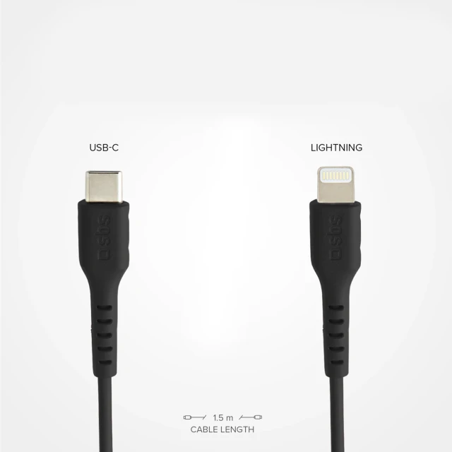 Кабель SBS USB-C - Lightning 1m Black (8018417264481)