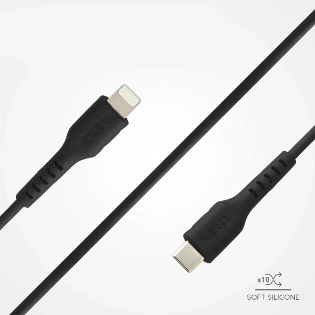 Кабель SBS USB-C - Lightning 1m Black (8018417264481)