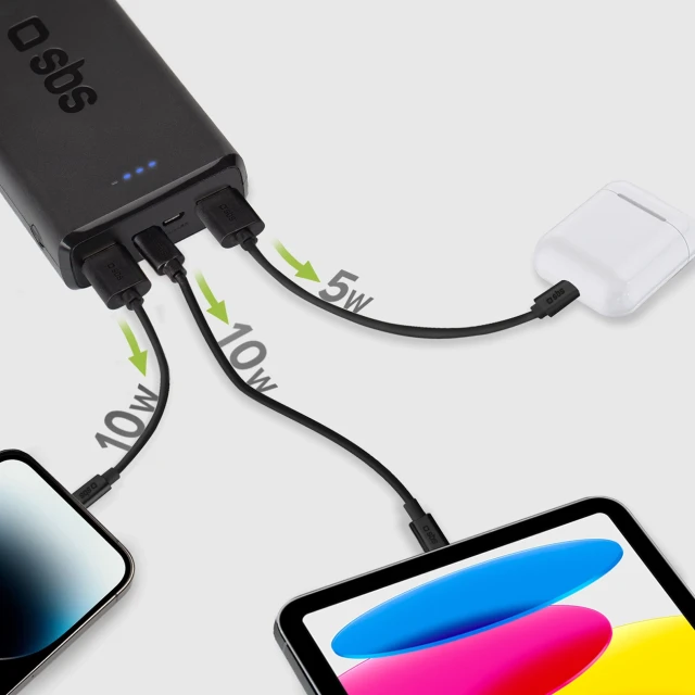 Павербанк SBS Puro Fast 20000 mAh 2x USB-A + 1x USB-C Black (8018417293948)