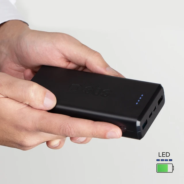 Павербанк SBS Puro Fast 20000 mAh 2x USB-A + 1x USB-C Black (8018417293948)