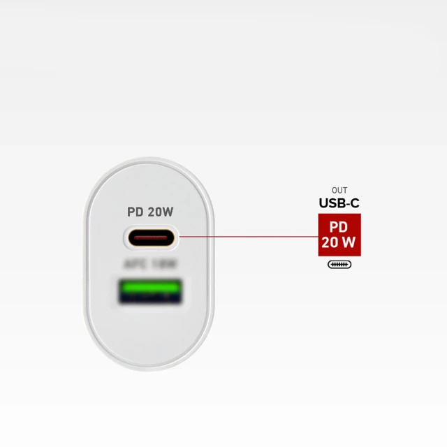 Мережевий зарядний пристрій SBS TETRPD20W 20W USB-A USB-C White (8018417324079)