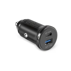 Автомобильное зарядное устройство SBS 25W USB-A USB-C с Power Delivery Black (8018417329067)