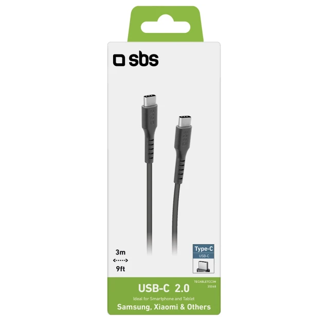Кабель SBS USB-C - USB-C 3m Black (8018417335068)