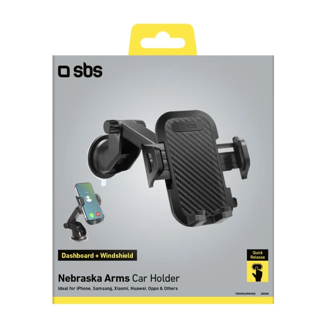 Держатель для смартфона SBS с присоской Black (8018417338588)