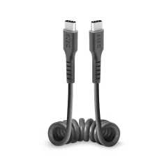 Кабель спіральний SBS TECABLETYPCCSK USB-C - USB-C 0,5m Black (8018417434686)