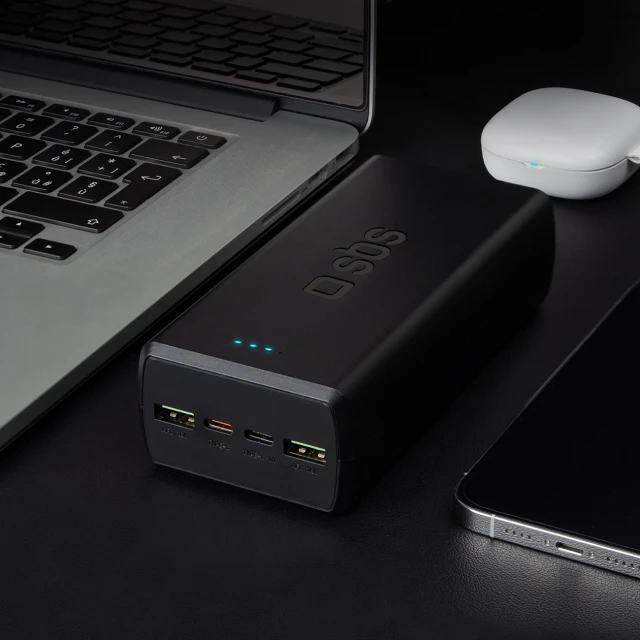 Powerbank SBS 30000 mAh 2 x USB-C 2 x USB-A Black (8018417435775)