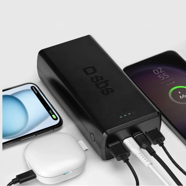 Powerbank SBS 30000 mAh 2 x USB-C 2 x USB-A Black (8018417435775)