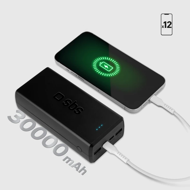 Powerbank SBS 30000 mAh 2 x USB-C 2 x USB-A Black (8018417435775)