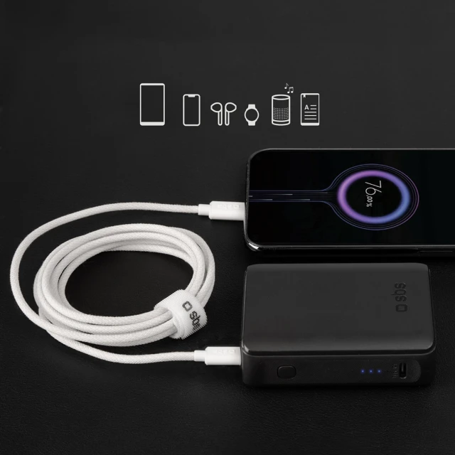 Кабель SBS TECABLETISSUETCCG USB-C - USB-C 1,5m 60W в оплетке Grey (8018417439704)