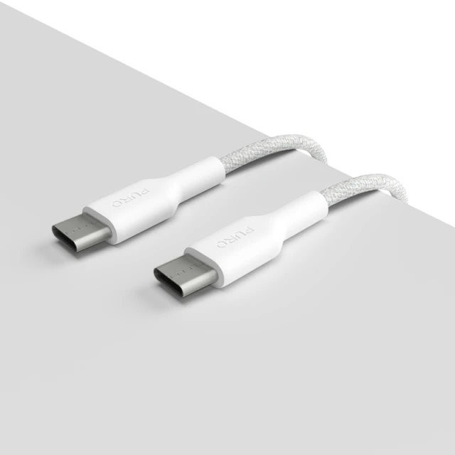 Кабель Puro Fabric USB-C to USB-C 1.2m White (PUCUSBCUSBCFABK4WHI)
