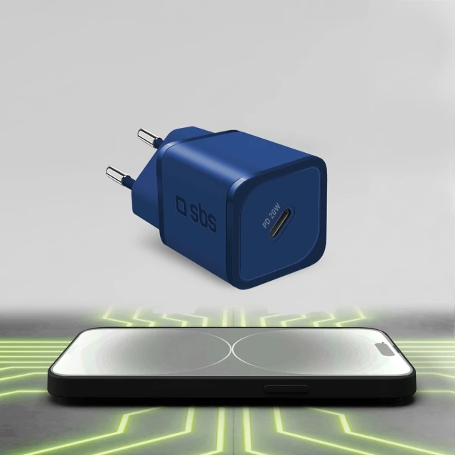 Зарядний пристрій SBS 20W GaN Blue (8018417444630)