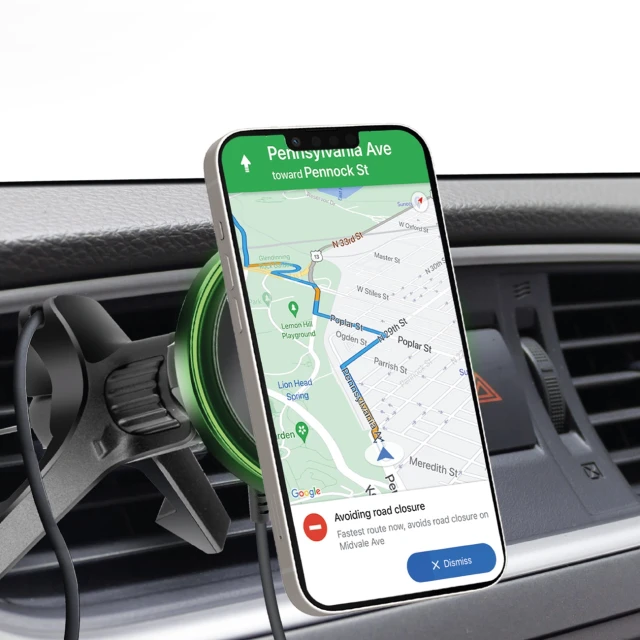 Автотримач SBS з бездротовою зарядкою 15W на дефлектор Black with MagSafe (8018417445231)