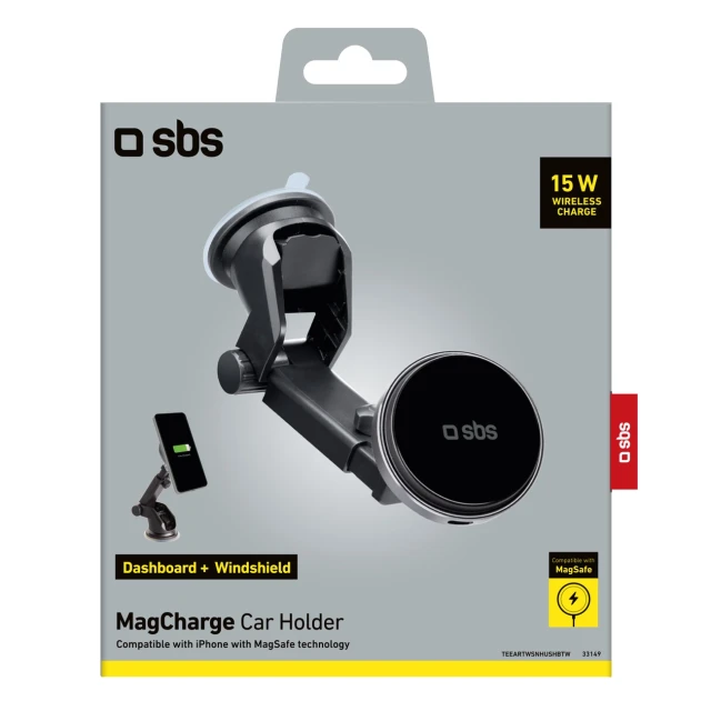 Автодержатель SBS TESUPMAGEXTWIR15W телескопический Black with MagSafe (8018417445248)