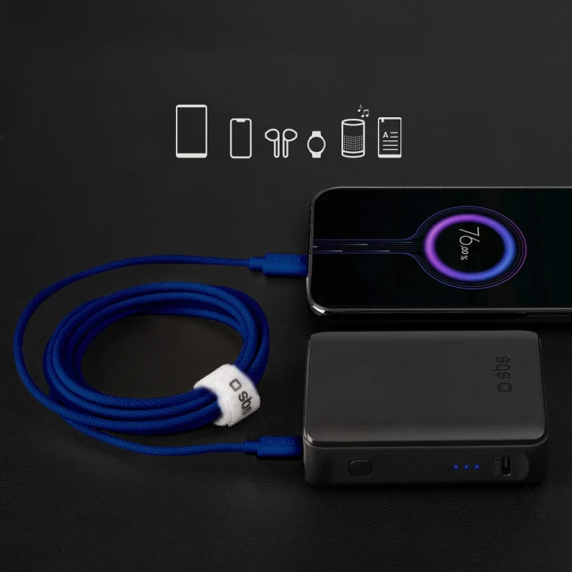 Кабель SBS USB-C - USB-C 1.5m 60W Blue (8018417447792)