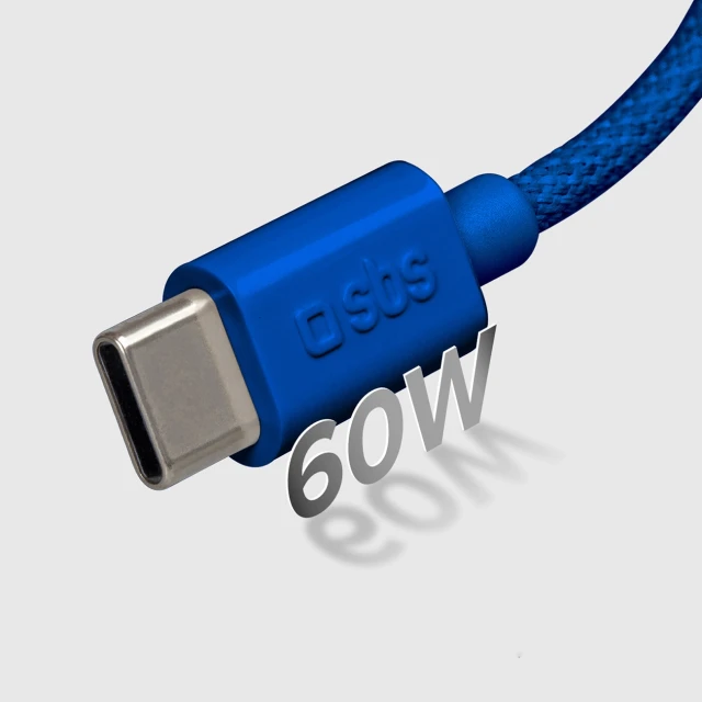 Кабель SBS USB-C - USB-C 1.5m 60W Blue (8018417447792)