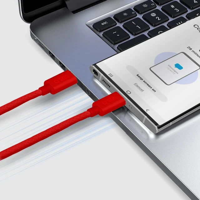 Кабель SBS USB-C - USB-C 1.5m 60W Red (8018417447808)