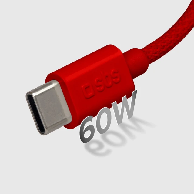 Кабель SBS USB-C - USB-C 1.5m 60W Red (8018417447808)