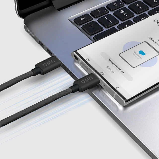 Кабель SBS TECABLETISSUETCCK USB-C - USB-C 1.5m 60W Black (8018417447815)