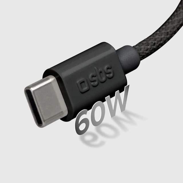Кабель SBS TECABLETISSUETCCK USB-C - USB-C 1.5m 60W Black (8018417447815)