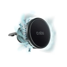 Автодержатель SBS с беспроводной зарядкой 15W на дефлектор с охлаждением Black with MagSafe (8018417452086)