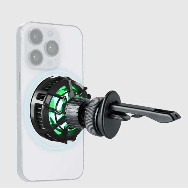 Автотримач SBS з бездротовою зарядкою 15W на дефлектор з охолодженням Black with MagSafe (8018417452086)