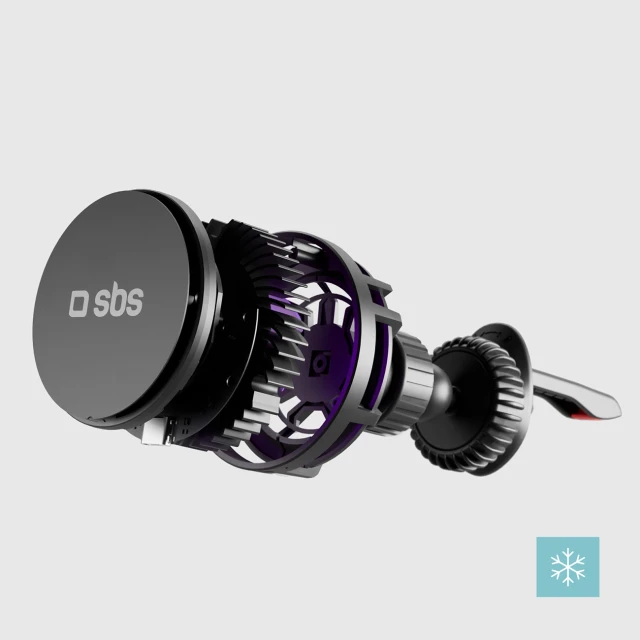 Автотримач SBS з бездротовою зарядкою 15W на дефлектор з охолодженням Black with MagSafe (8018417452086)