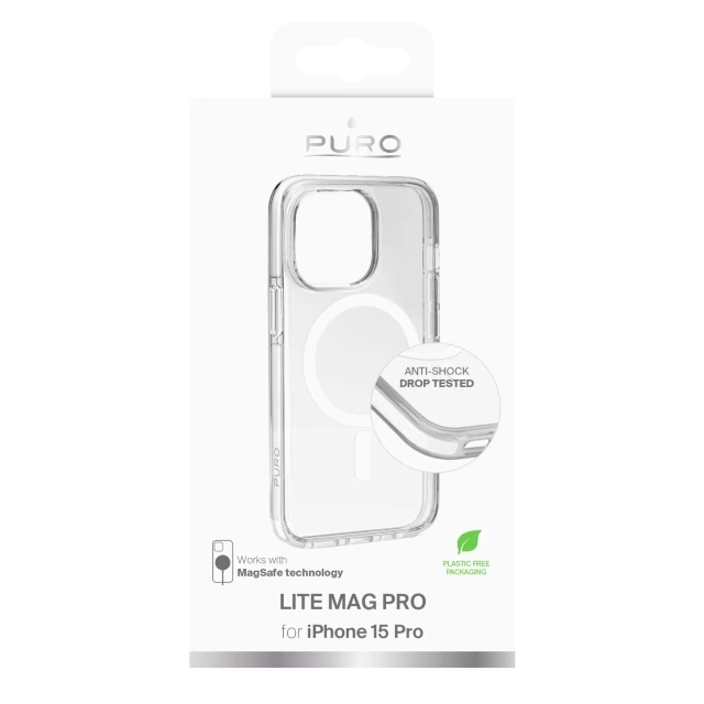 Чохол Puro LITEMAG PRO для iPhone 15 Pro Transparent (PUIPC15P61LITEMPWHI)