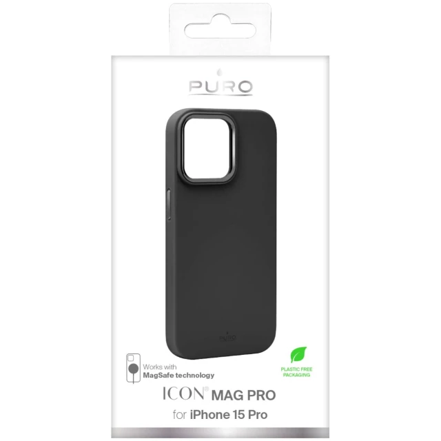 Чехол Puro Icon Mag Pro для iPhone 15 Pro Black (PUIPC15P61ICONMPBLK)