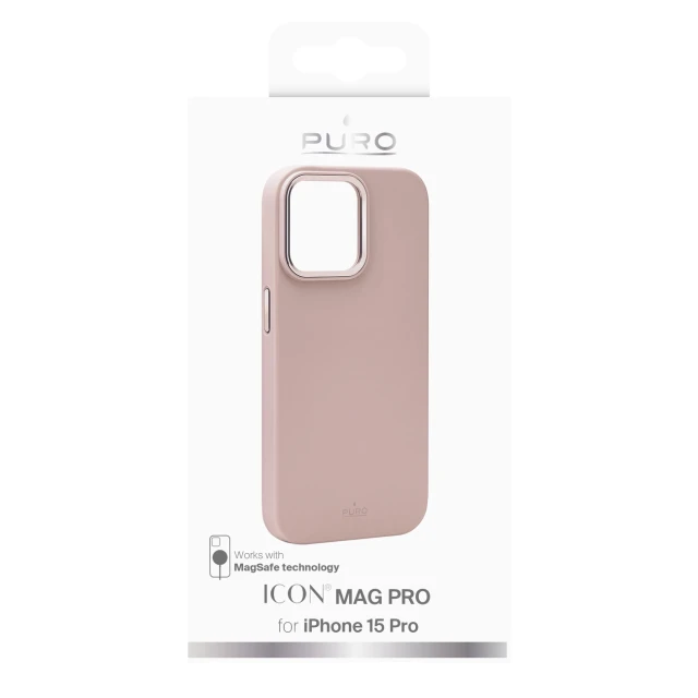 Чохол Puro Icon Mag Pro для iPhone 15 Pro Pink (PUIPC15P61ICONMPROSE)