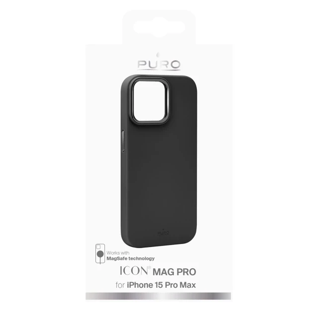 Чехол Puro ICON MAG PRO для iPhone 15 Pro Max Black (PUIPC15P67ICONMPBLK)