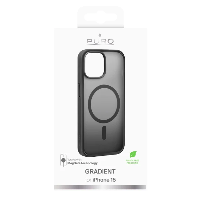 Чохол Puro Gradient для iPhone 15 Black with MagSafe (8018417456046)