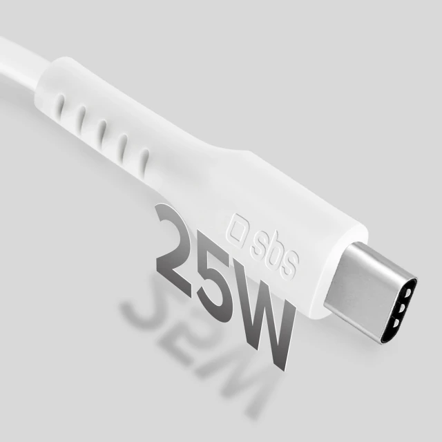 Кабель SBS USB-C - USB-C Power Delivery 25W 1 м White (8018417457647)