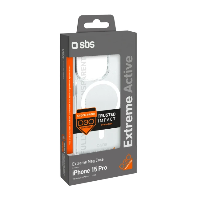 Чохол SBS D3O для iPhone 15 Pro Clear with MagSafe (8018417467837)