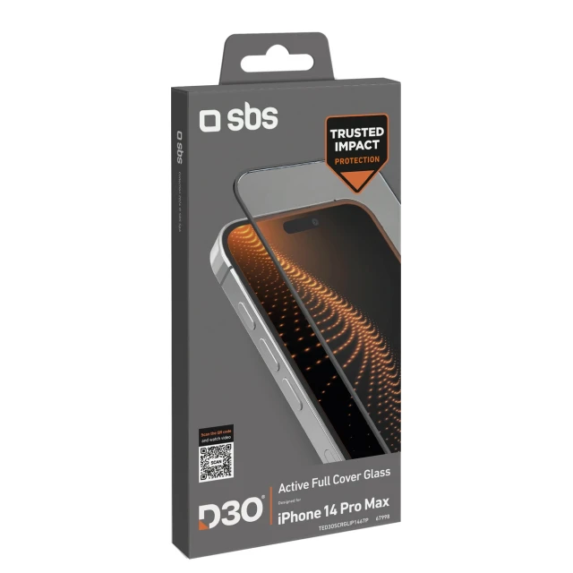 Захисне скло SBS D3O для iPhone 14 Pro Max Black (8018417467998)