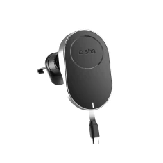 Тримач SBS TESUPP15WRETRACABL зі згортаним кабелем Black with MagSafe (8018417468063)