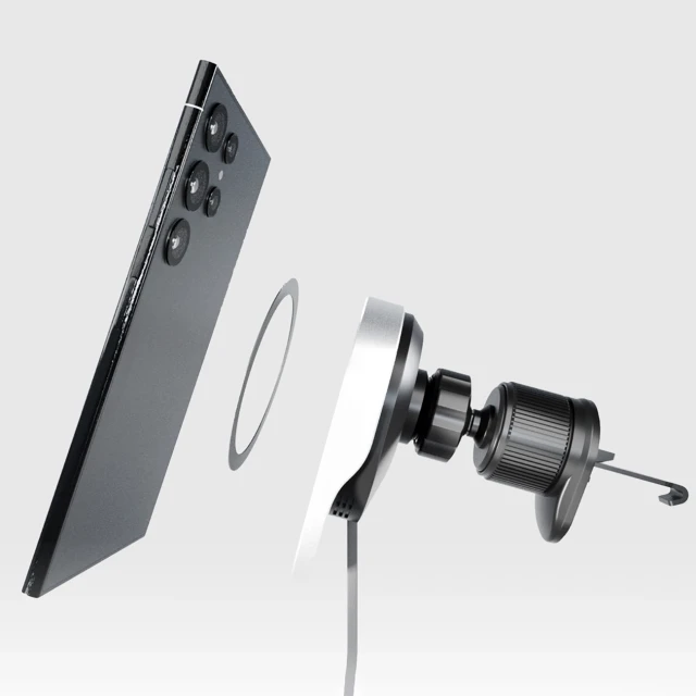Тримач SBS TESUPP15WRETRACABL зі згортаним кабелем Black with MagSafe (8018417468063)