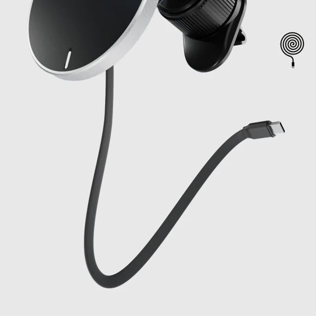 Тримач SBS TESUPP15WRETRACABL зі згортаним кабелем Black with MagSafe (8018417468063)